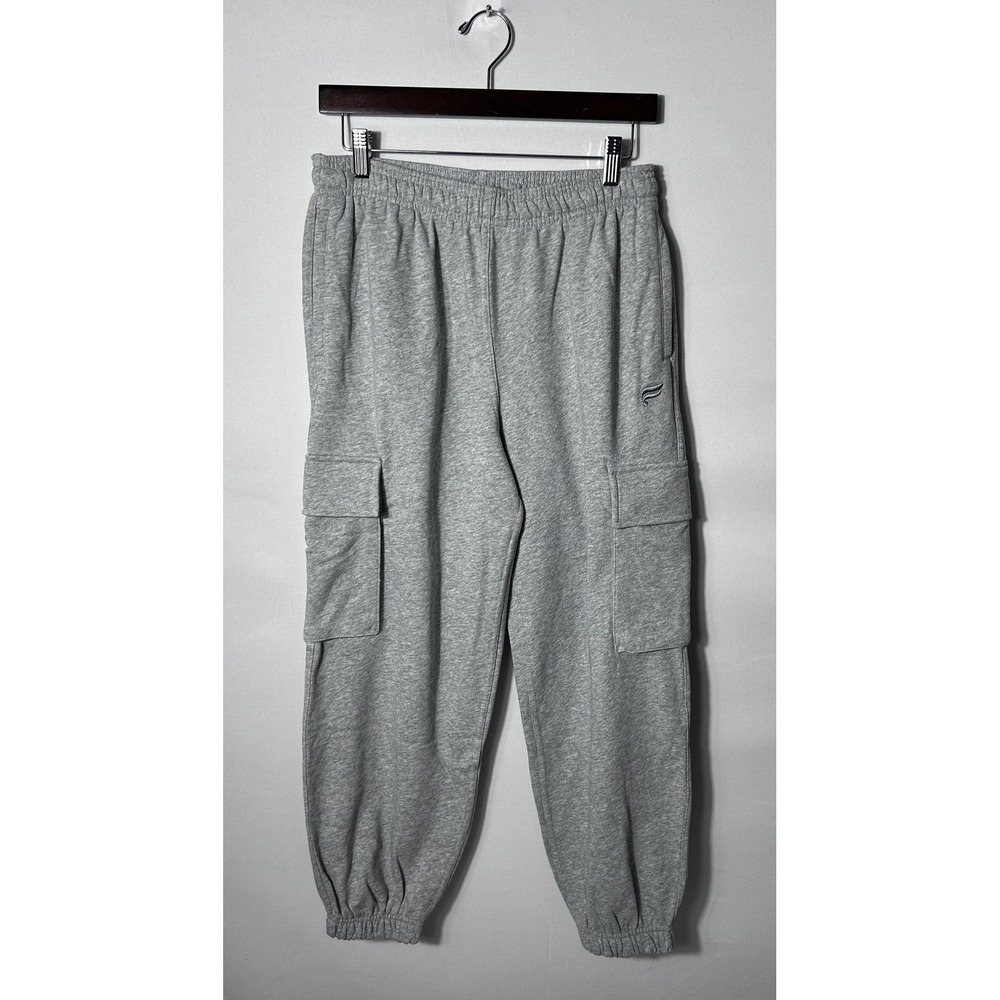 Fabletics Jogger Womens Year Round Pants Small Short Gray Cargo Pocket Terry New